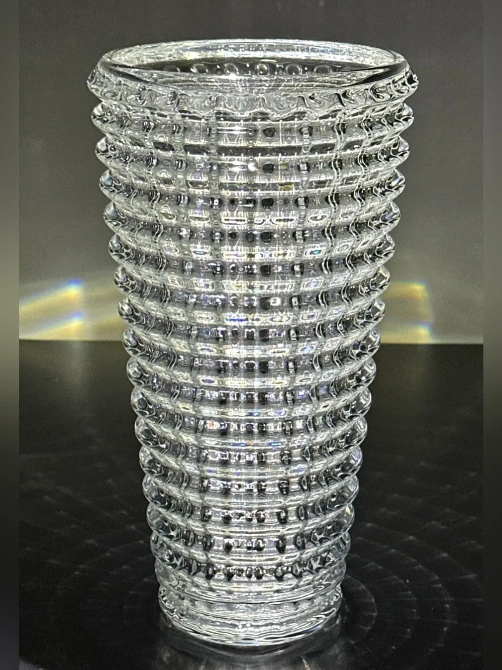 NEW SPARKLING LARGE FINE CRYSTAL VASE 11 in TALL LUXURY FLOWER ARRNGMNT EYE CUT